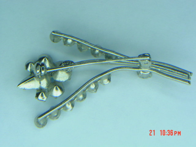 Gorgeous Pale Blue Rhinestone Flower Spray Brooch AZuB Austria