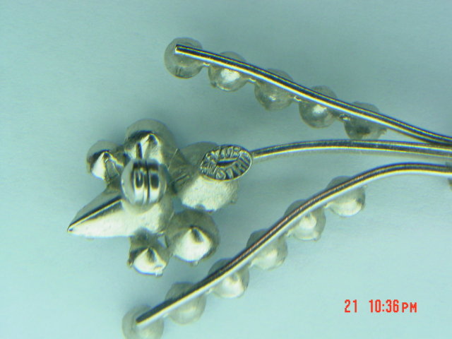 Gorgeous Pale Blue Rhinestone Flower Spray Brooch AZuB Austria