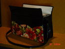 Vintage Black Patent Leather Vinyl Carryall Tote Purse