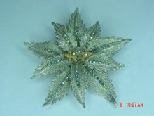 ORA Swarovski Rhinestone Masonic Shriners Rhodium Plated Flower Brooch Pin
