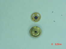 10K Masonic Compass Square Screw Back Lapel Pin