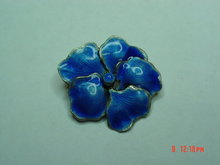 Antique Sterling Blue Enamel Pansy Pin