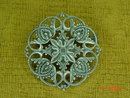 Round Silver Art Nouveau Filigree Pin