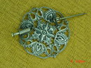 Round Silver Art Nouveau Filigree Pin