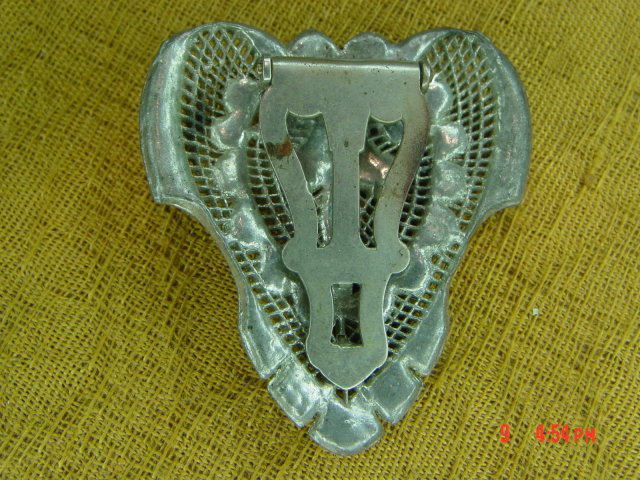 Antique Pot Metal Rhinestone Fur Dress Clip