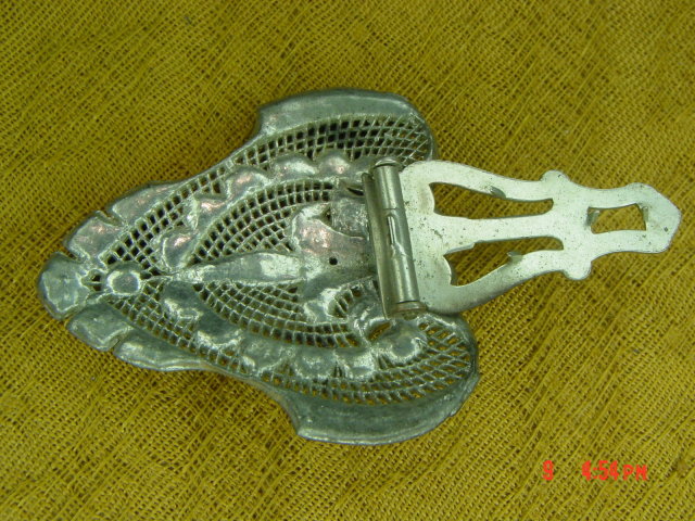 Antique Pot Metal Rhinestone Fur Dress Clip