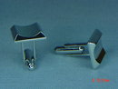 Vintage Hickok Modernistic Silvertone Cufflinks