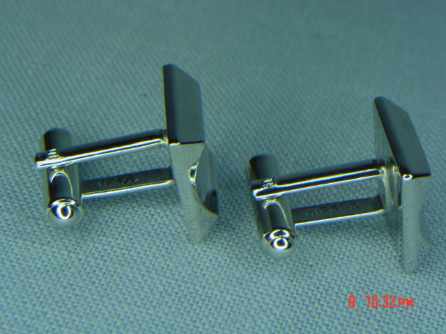 Vintage Hickok Modernistic Silvertone Cufflinks