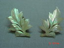 Sterling Mother of Pearl Leaf Screwback Earrings
