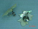 Sterling Mother of Pearl Leaf Screwback Earrings