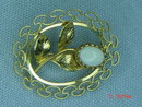14K G.F. Oval Opal Flower Pin