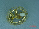 14K G.F. Oval Opal Flower Pin
