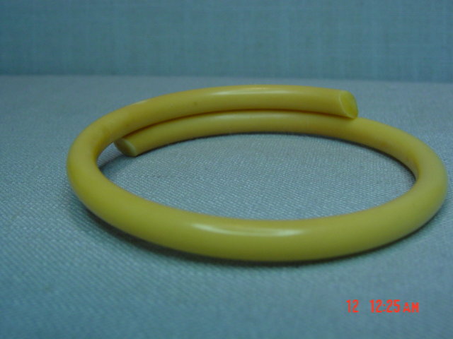 Vintage Creamy Celluloid Rhinestone Bangle Bracelet