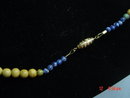 Vintage Ethnic Brass Lapis Crystal Carved Bone Bead Necklace