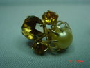 Vintage Orange Rhinestone Clip Earrings