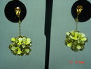 Yellow Enamel Flower Dangle Clip Earrings