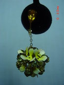 Yellow Enamel Flower Dangle Clip Earrings