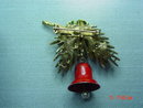Vintage ART Pine Branch Pine Cone Bell Pin