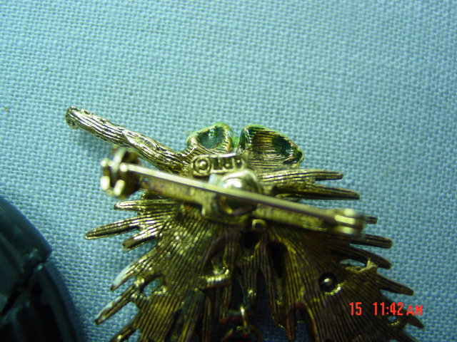 Vintage ART Pine Branch Pine Cone Bell Pin