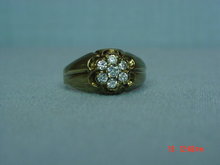 Vintage 417 10K CZ Flower Ring Size 9