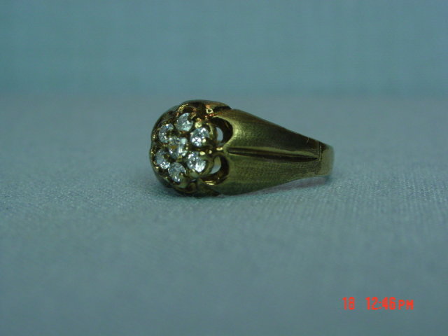Vintage 417 10K CZ Flower Ring Size 9