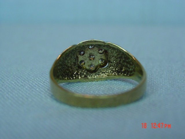 Vintage 417 10K CZ Flower Ring Size 9