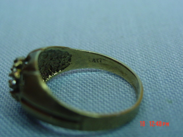 Vintage 417 10K CZ Flower Ring Size 9