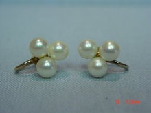 14K Cultured Pearls Screwback Earrings