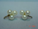 14K Cultured Pearls Screwback Earrings