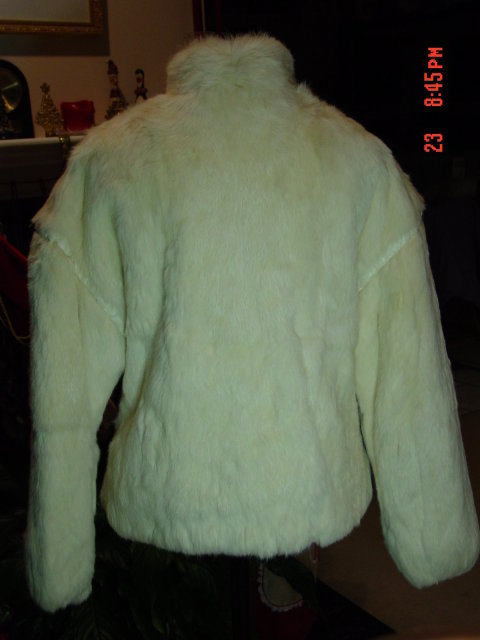 White Rabbit Fur Jacket Size Medium