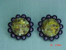 Purple Bead Clip Earrings