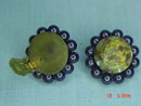 Purple Bead Clip Earrings