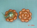 Coral Colored Bead Clip Earrings