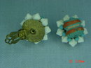 Blue & White Bead Clip Earrings