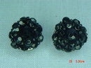 Black Glass Bead Clip Earrings