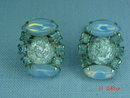 Baby Blue Rhinestone Clip Earrings