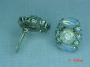 Baby Blue Rhinestone Clip Earrings