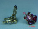 Ruby Red & Pink Rhinestone Clip Earrings