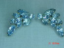 Light Blue Rhinestone Clip Earrings