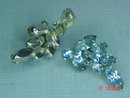 Light Blue Rhinestone Clip Earrings