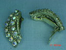Aurora Borealis Rhinestone Clip Earrings