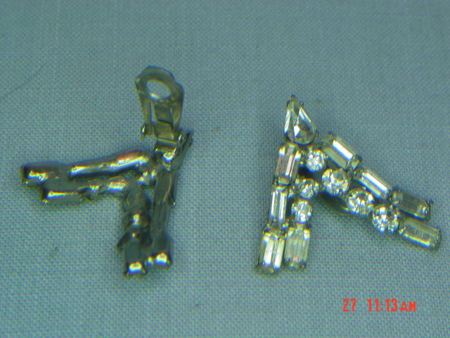 Vintage Clear Rhinestone Clip Earrings