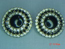 Vintage Black & Clear Rhinestone Clip Earrings