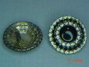 Vintage Black & Clear Rhinestone Clip Earrings