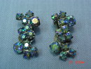 Aurora Borealis Rhinestone Clip Earrings