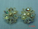 Vintage Crystal Bead Clip Earrings
