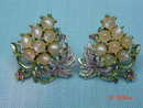 Vintage Pink Grapes Thermoset Clip Earrings