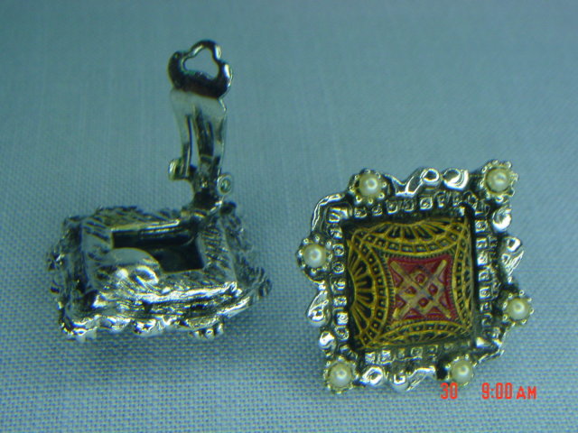 Spanish Style Clip Earrings Signed PA