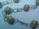 Vintage Guatemala Silver Ball Link Necklace