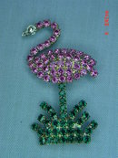 Vintage Swarovski Crystal Pink Flamingo Pin